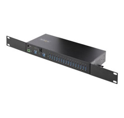 StarTech.com 16-Port Industrial USB 3.0 Hub 5Gbps, Metal, DIN/Surface/Rack Mountable, ESD Protection, Terminal Block Power, up to 120W Shared USB Charging, Dual-Host Hub/Switch (5G16AINDS-USB-A-HUB) 5G16AINDS-USB-A-HUB
