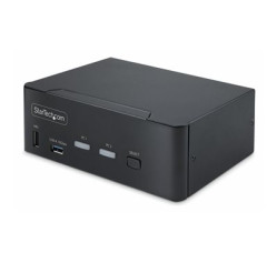 StarTech.com 2-Port Dual-Monitor DisplayPort KVM Switch, 8K 60Hz / 4K 144Hz, DP 1.4, 2x USB 10Gbps Ports, 4x USB HID Ports, Hotkey Switching, TAA Compliant P2CDD143-KVM-SWITCH