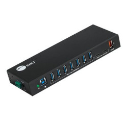 SIIG 10-Port Industrial USB 3.1 Gen 1 Hub with Dual USB-C & Charging ID-US0811-S1