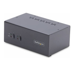StarTech.com 2-Port Dual-Monitor DisplayPort KVM Switch, 4K 60Hz, 2x USB 5Gbps Hub Ports, 2x USB 2.0 HID Ports, Hotkey and Push-Button Switching, TAA Compliant P2DD46A2-KVM-SWITCH