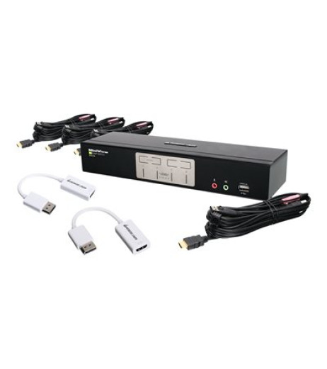 IOGEAR 4-Port HDMI and DisplayPort KVM Kit GCS1794DPKIT