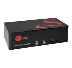SIIG 2 Port 4K DVI Dual Link KVM Switch with USB 3.0, Audio, Mic CE-DV0111-S1