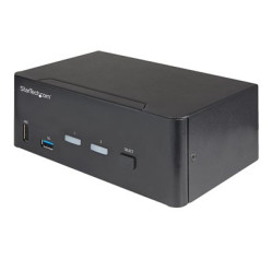 StarTech.com 2 Port Dual Monitor HDMI KVM Switch, 4K 60Hz Ultra HD HDR, Desktop 4K HDMI 2.0 KVM Switch with 2 Port USB 3.0 Hub (5Gbps) & 4x USB 2.0 HID Port, Audio, Hotkey Switching, TAA SV231DHU34K6