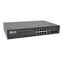 Tripp Lite 8-Port Gigabit Ethernet Switch L2 Web-Smart Managed PoE+ , 10/100/1000Mbps, 2 Dedicated Gigabit SFP Slots, 20 Gbps, Web Interface NGS8C2POE