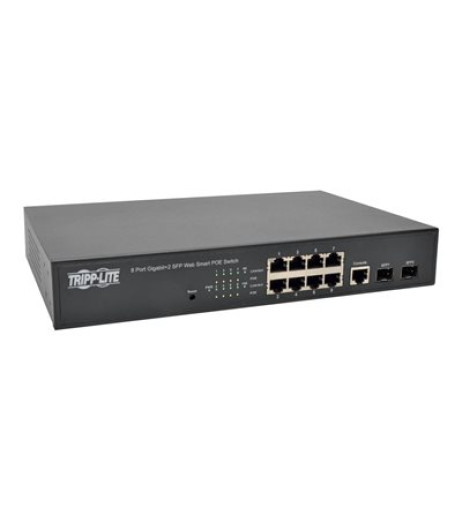 Tripp Lite 8-Port Gigabit Ethernet Switch L2 Web-Smart Managed PoE+ , 10/100/1000Mbps, 2 Dedicated Gigabit SFP Slots, 20 Gbps, Web Interface NGS8C2POE – купити в Україні | Офіційна гарантія