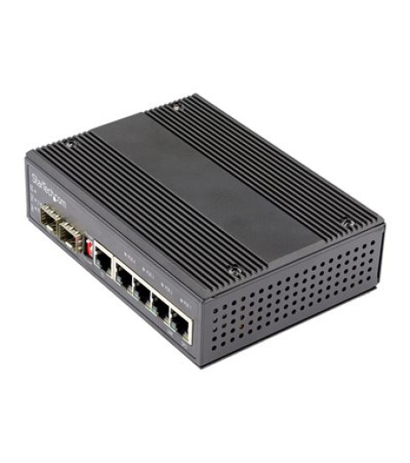 StarTech.com Industrial 6 Port Gigabit Ethernet Switch, 4 PoE RJ45 +2 SFP Slots 30W PoE+ 12-48VDC 10/100/1000 Rugged Power Over Ethernet LAN Switch -40C to 75C, DIN Mountable, Hardened IES1G52UP12V StarTech.com Industrial 6 Port Gigabit Ethernet Switch, 4 PoE RJ45 +2 SFP Slots 30W PoE+ 12-48VDC 10/100/1000 Rugged Power Over Ethernet LAN Switch -40C to 75C, DIN Mountable, Hardened IES1G52UP12V