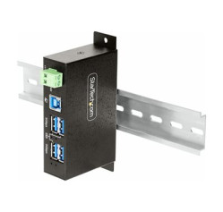 StarTech.com 4-Port Managed USB Hub with 4x USB-A, Heavy Duty with Metal Industrial Housing, ESD & Surge Protection, Wall/Desk/Din-Rail Mountable, USB 3.0/3.1/3.2 Gen 1 5Gbps 5G4AINDRM-USB-A-HUB