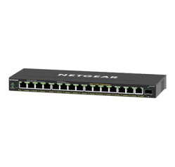 NETGEAR 16-Port PoE+ Gigabit Ethernet Plus Switch (180W) with 1 SFP Port GS316EP-100NAS NETGEAR 16-Port PoE+ Gigabit Ethernet Plus Switch (180W) with 1 SFP Port GS316EP-100NAS