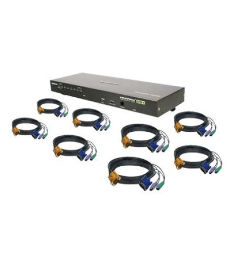 IOGEAR GCS1808KITPTAA 8-Port VGA Combo KVM Switch with PS/2 Cables GCS1808KITPTAA