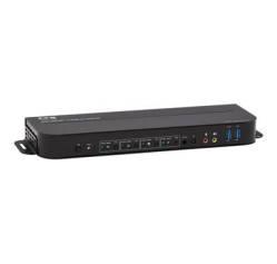 Tripp Lite 4-Port DisplayPort KVM with Dual Console Ports (DP and HDMI), 4K 60Hz 4:4:4, DP1.4 with IR Remote B005-DPUA4