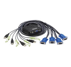 Eaton Tripp Lite series 4-Port VGA KVM Switch with Built-In VGA, USB and 3.5 mm Audio Cables B032-VUA4 Eaton Tripp Lite series 4-Port VGA KVM Switch with Built-In VGA, USB and 3.5 mm Audio Cables B032-VUA4