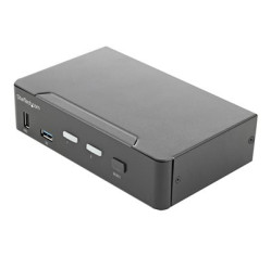 StarTech.com 2 Port HDMI KVM Switch, Single Monitor 4K 60Hz Ultra HD HDR, Desktop HDMI 2.0 KVM Switch with 2 Port USB 3.0 Hub (5Gbps) & 4x USB 2.0 HID Ports, Audio, Hotkey Switching, TAA SV231HU34K6