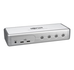 Tripp Lite 4-Port Desktop Compact DVI/USB KVM Switch w/ Audio & Cables B004-DUA4-K-R