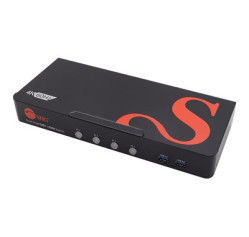 SIIG 4-Port DisplayPort 1.4 8K MST Dual Head KVM Console Switch CE-KV0H11-S1