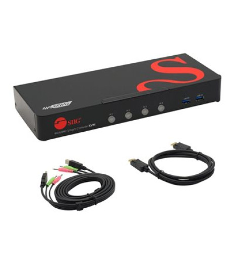 SIIG 4 Port DisplayPort 1.2 KVM Switch with USB 3.0 and Multi-Media Ports CE-DP0G11-S1 – купити в Україні | Офіційна гарантія