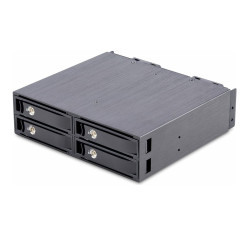 StarTech 4-Bay Backplane for U.2 Drives, Fits in a 5.25inch Bay, Quad-Bay Mobile Rack Enclosure for 2.5inch U.2 (SFF-8639) HDD/SSDs, Includes Mini-SAS HD Cables and Removeable Trays (4U2525-SAS-BACKPLANE)